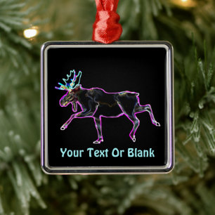 Elektrischer Elch Silbernes Ornament