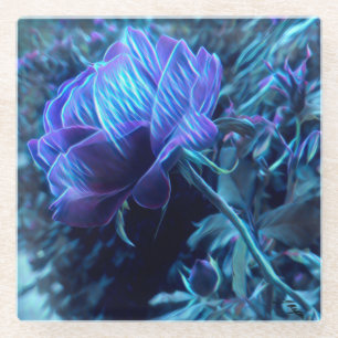 Elektrischer Garten Rose Glass Untersetzer