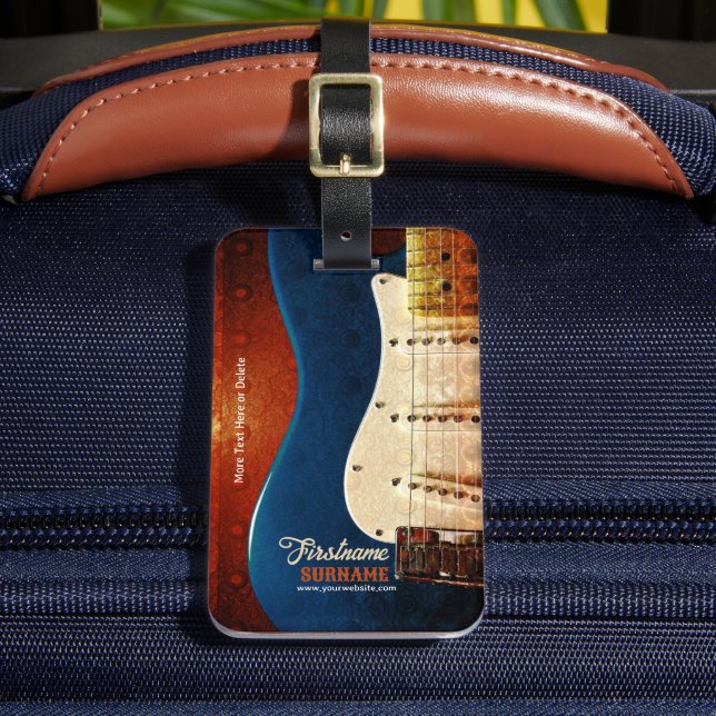 Elektrischer Gitarrengrunge Benutzerdefinierter Te Gepäckanhänger (Vorderseite Insitu 2)