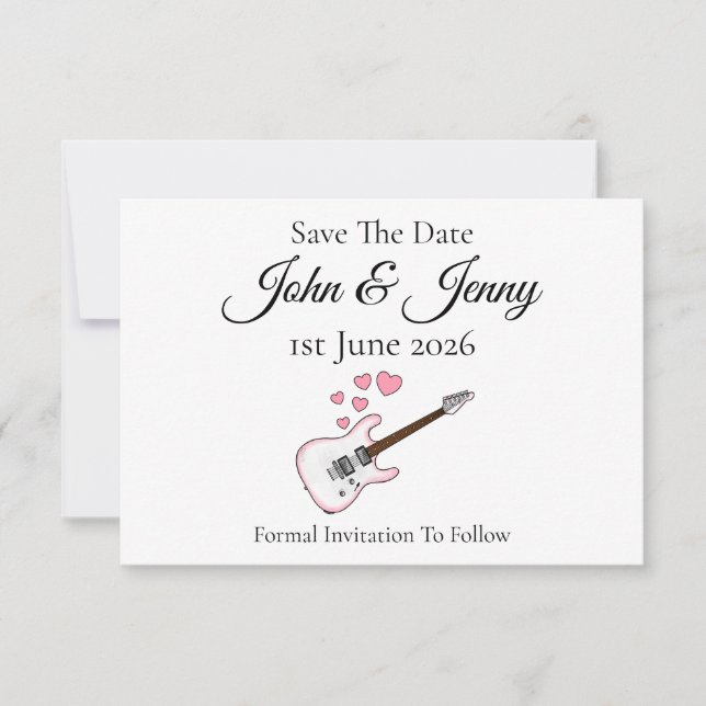 Elektrischer Gitarrenmusiker Hochzeit retten das D (Vorderseite)