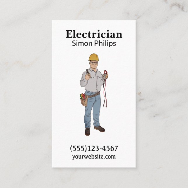 Elektrischer Handyman Visitenkarte (Vorderseite)