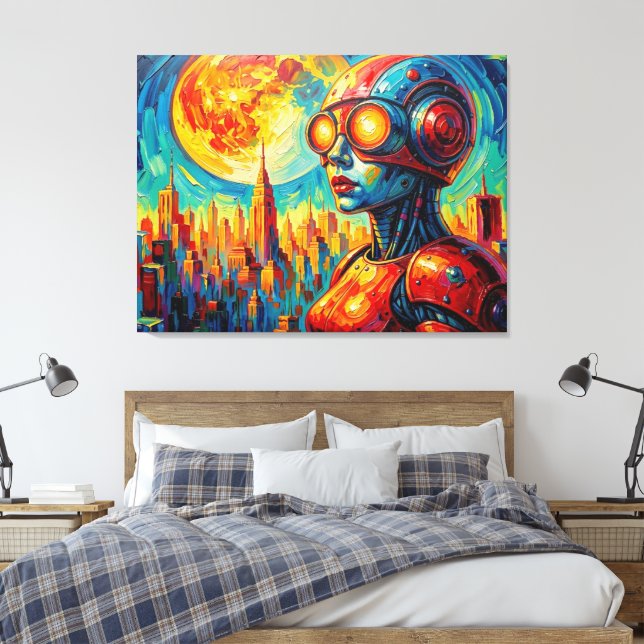 ELEKTRISCHER HERZSCHLAG LEINWANDDRUCK (Insitu (Schlafzimmer))