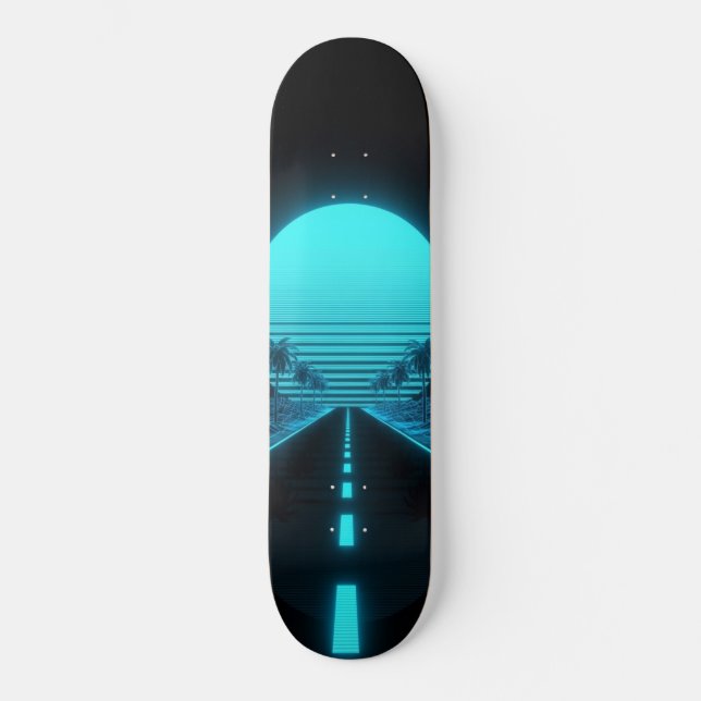 Elektrischer Kreuzfahrt Synthwave  Skateboard (Vorderseite)