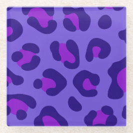 "Elektrischer Lila Leopard" Glasuntersetzer