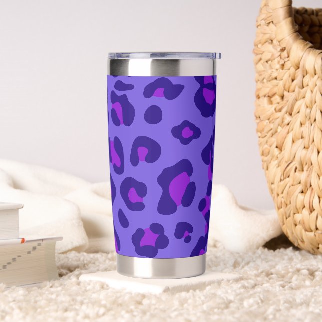 "Elektrischer Lila Leopard" Thermobecher (Wohnzimmer)