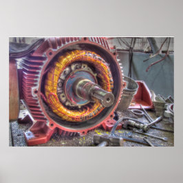 Elektrischer Motorabbruch. Poster