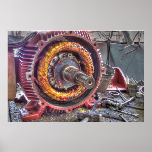 Elektrischer Motorabbruch. Poster (Vorne)