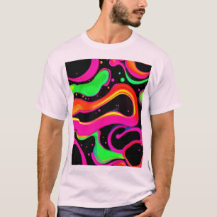Elektrischer Neon-Flüssigkeitssplatter T-Shirt