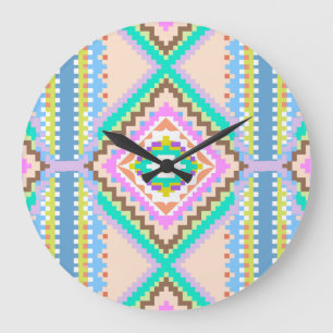 Elektrischer Pastell-Traum-Kaleidoskop Große Wanduhr