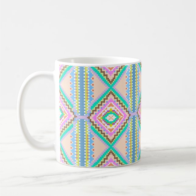 Elektrischer Pastell-Traum-Kaleidoskop Kaffeetasse (Links)