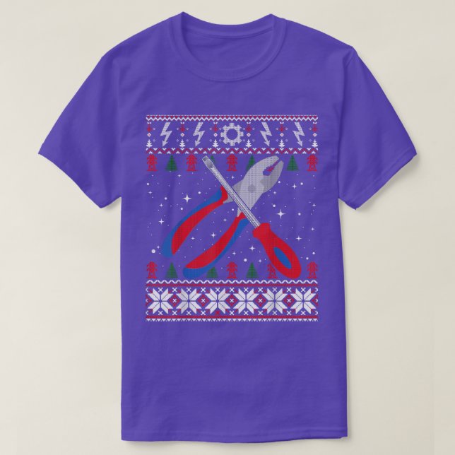 Elektrischer Plier Schraubenzieher Ugly Weihnachts T-Shirt (Design vorne)