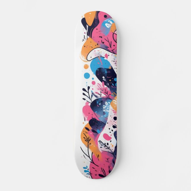 Elektrischer Pop: Neon-Pink-Skateboards Skateboard (Vorderseite)