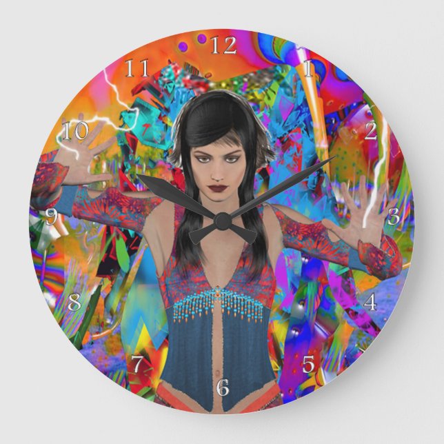 Elektrischer Reisender Große Wanduhr (Vorderseite)