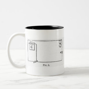 Elektrischer Schaltkreis im Vintage-Stil Zweifarbige Tasse