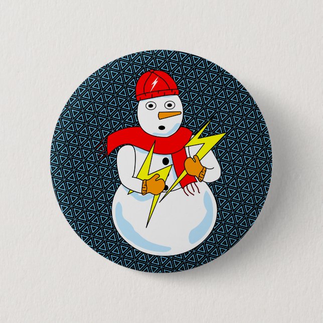Elektrischer Schneemann Button (Vorderseite)
