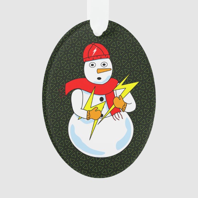 Elektrischer Schneemann Ornament (Vorderseite)