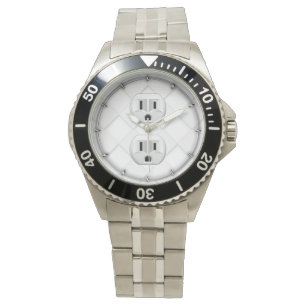 Elektrischer Stecker-Wand-Ausgang-Spaß fertigen Armbanduhr
