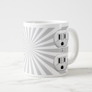 Elektrischer Stecker-Wand-Ausgang-Spaß fertigen Jumbo-Tasse