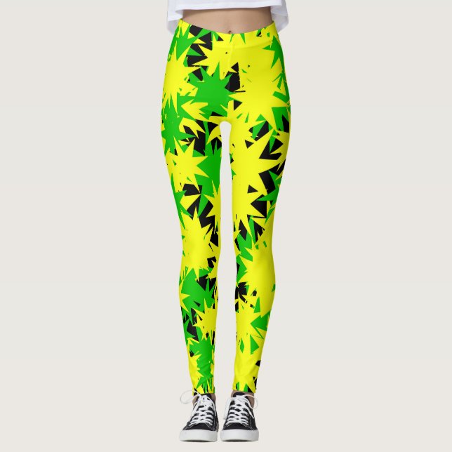 Elektrischer Sternenburst Leggings (Vorderseite)