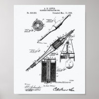 Elektrischer Stift 1894 Patent Kunst Weißes Papier