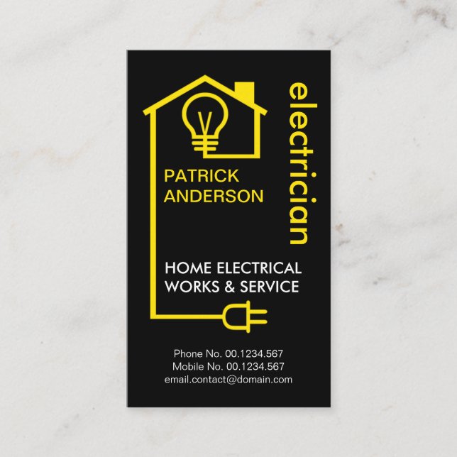 Elektrischer Stromverteiler für kreative Zuhause Visitenkarte (Vorderseite)
