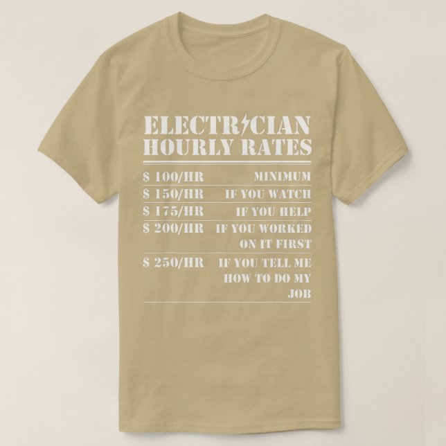 Elektrischer Stundensatz Funny Electrical Mechanic T-Shirt (Design vorne)
