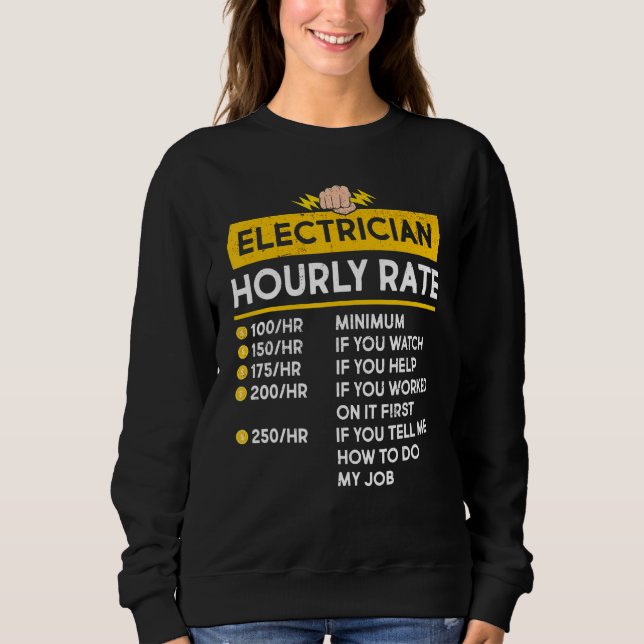 Elektrischer Stundensatz Stromkabel Lineman Sweatshirt (Vorderseite)