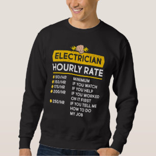 Elektrischer Stundensatz Stromkabel Lineman Sweatshirt