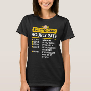 Elektrischer Stundensatz Stromkabel Lineman T-Shirt