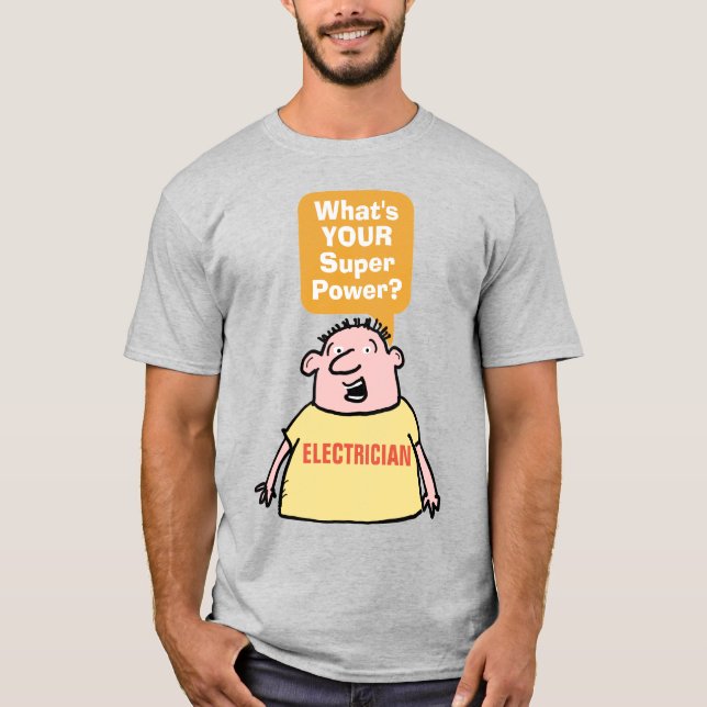 Elektrischer Super-Power. T-Shirt (Vorderseite)