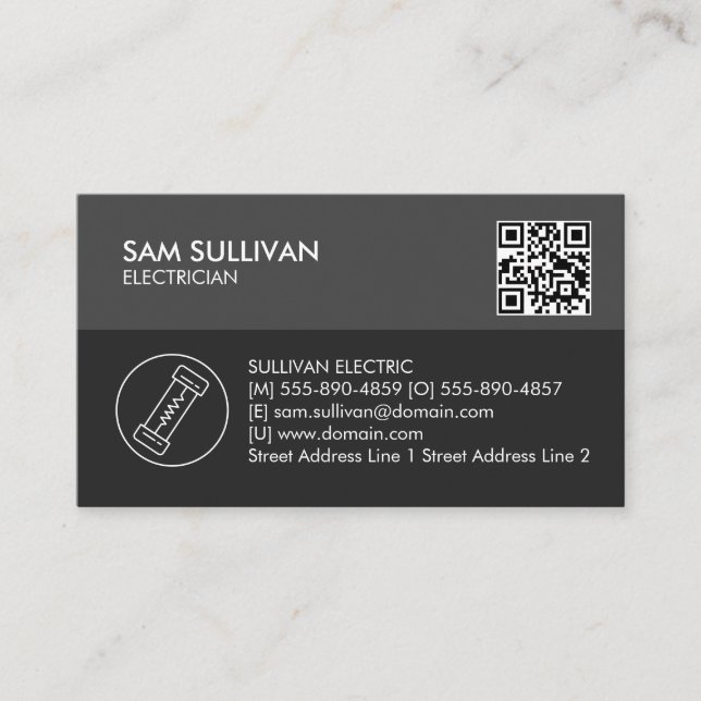 Elektrischer Unternehmer Visitenkarte (Vorderseite)