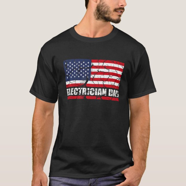 Elektrischer Vater für Elektro- oder Elektroarbeit T-Shirt (Vorderseite)