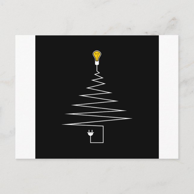 Elektrischer Weihnachtsbaum Feiertagspostkarte (Vorderseite)