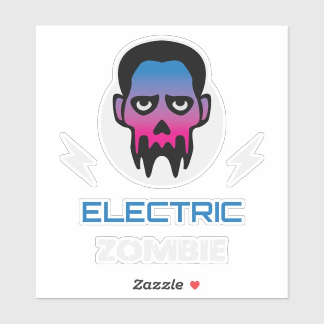 Elektrischer Zombie Neon Aufkleber (Blatt)
