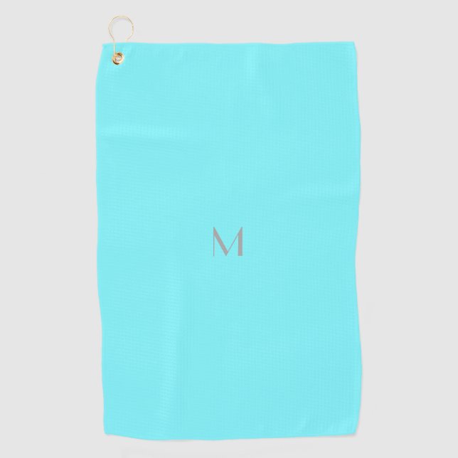 elektrisches Blau - addieren Sie Monogramm Golfhandtuch (Vorderseite)
