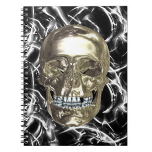 Elektrisches Chrome Skull Spiral Notebook Notizblock