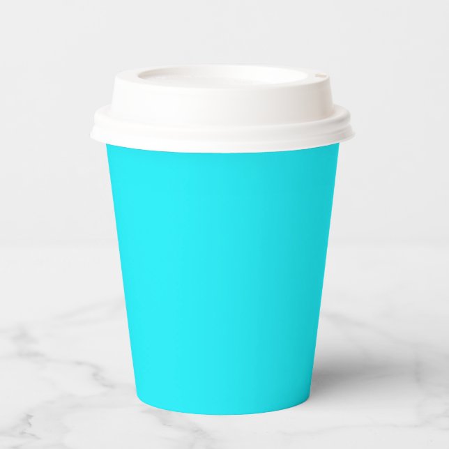 Elektrisches Cyan Pappbecher (Vorderseite)