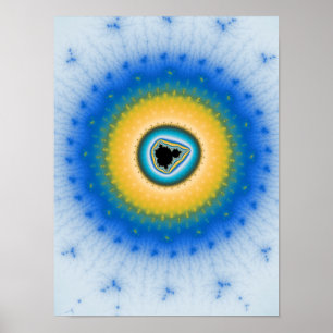Elektrisches Cyan und Solar Yellow glühende Mandel Poster
