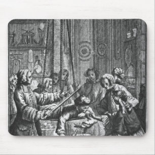 Elektrisches Experiment gemacht auf einem Mann Mousepad
