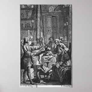 Elektrisches Experiment gemacht auf einem Mann Poster
