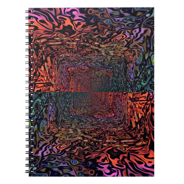Elektrisches Fraktal-Kaleidoskop Abstrakte Gestalt Notizblock (Vorderseite)