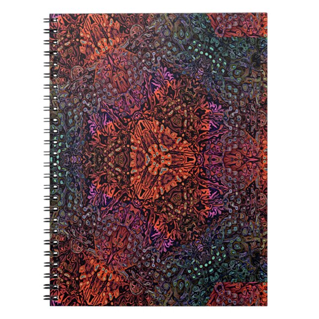 Elektrisches Fraktal-Kaleidoskop abstraktes Design Notizblock (Vorderseite)