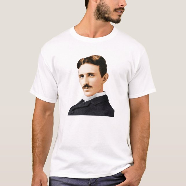 Elektrisches Genie Nikola Teslas T-Shirt (Vorderseite)