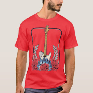Elektrisches GitarreninstrumentBlumengitarre für R T-Shirt