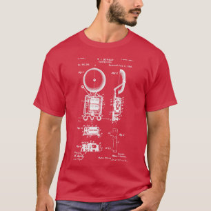 Elektrisches Glockenpatent 1893 Feueralarm und Fir T-Shirt