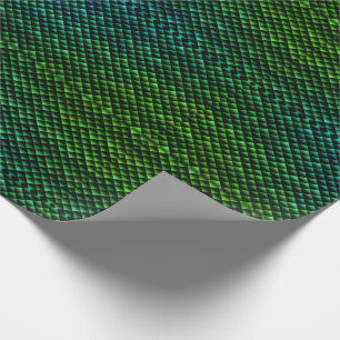Elektrisches grüne Schlangen-Haut Dragonscale Geschenkpapier