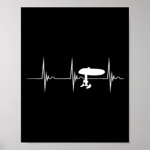 Elektrisches Hydrofoil-Surfboard Efoil Herzschlag  Poster