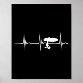 Elektrisches Hydrofoil-Surfboard Efoil Herzschlag Poster