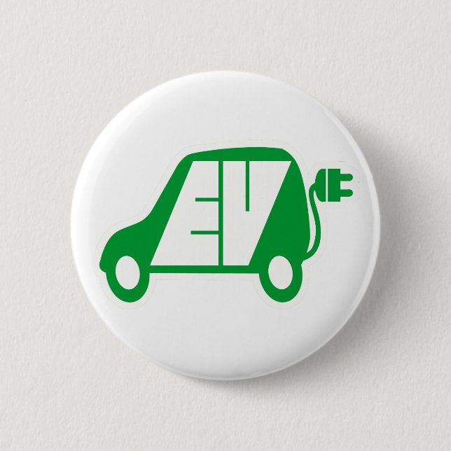 Elektrisches Ikonen-Logo des Fahrzeug-Grün-EV - Button (Vorderseite)