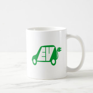 Elektrisches Ikonen-Logo des Fahrzeug-Grün-EV - Kaffeetasse